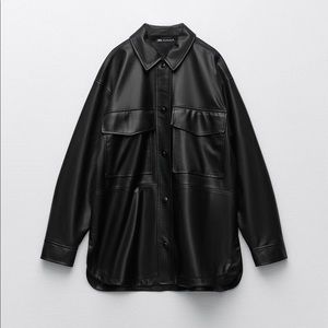 Zara Faux Leather Overshirt